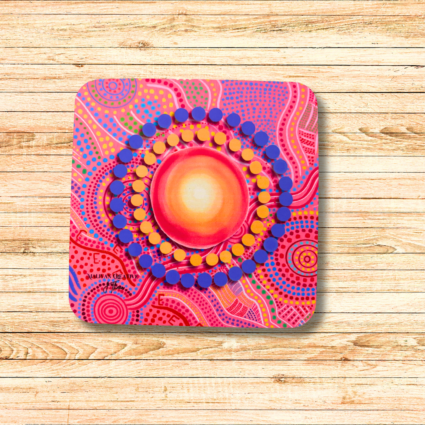 Aboriginal Art - Gathering Coaster